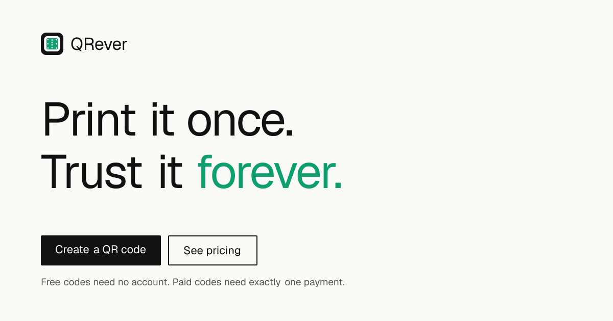 QRever: QR Codes That Never Expire screenshot